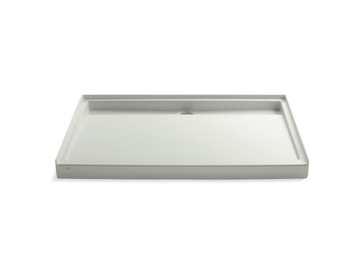 Groove® 60" x 42" single threshold rear center drain shower base, Dune