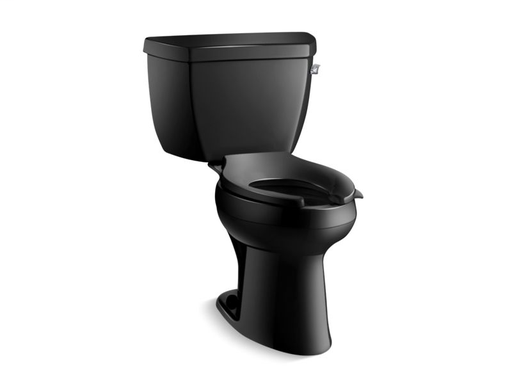 Highline® Classic Comfort Height® two-piece elongated 1.6 gpf toilet with Pressure Lite® flush technology and right-hand trip lever, seat not included, Black Black