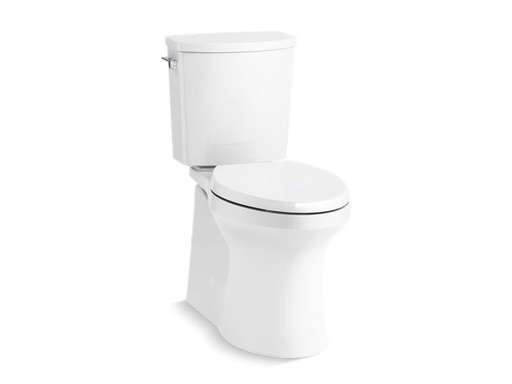 Irvine™ Comfort Height® two-piece elongated 1.28 gpf toilet with skirted trapway, Revolution 360® swirl flushing technology and left-hand trip lever, seat not included, White