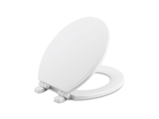 Ridgewood® Quiet-Close™ round-front toilet seat, White
