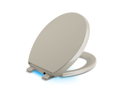 Reveal® Nightlight Quiet-Close™ with Grip-Tight round-front toilet seat, Sandbar
