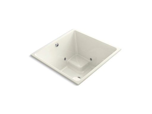 Underscore® Rectangle 48" x 48" cube drop-in VibrAcoustic® bath with chromatherapy, Biscuit