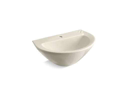 Parigi® pedestal bathroom sink basin with single faucet hole, Almond
