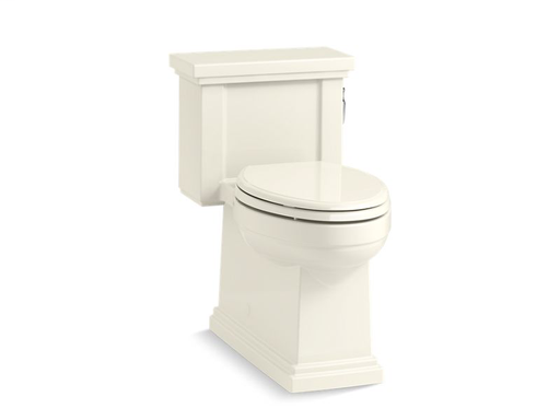 Tresham® Comfort Height® one-piece compact elongated 1.28 gpf toilet with AquaPiston® flush technology and right-hand trip lever, Biscuit