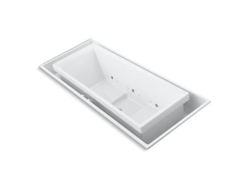 sok® 104" x 41" drop-in Effervescence bath with chromatherapy and center drain, White