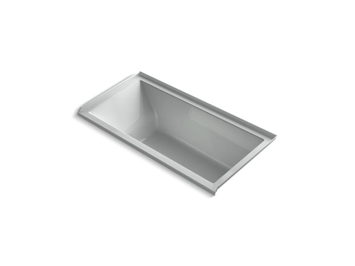 Underscore® Rectangle 60" x 30" alcove VibrAcoustic® bath with right-hand drain, Ice™ Grey
