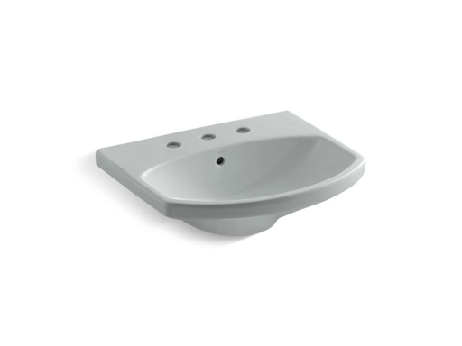 Cimarron® bathroom sink with 8" widespread faucet holes, Ice™ Grey
