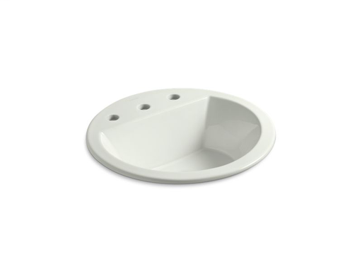 Bryant® round drop-in bathroom sink with 8" widespread faucet holes, Dune