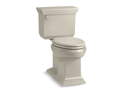 Memoirs® Stately Comfort Height® two-piece elongated 1.28 gpf toilet with AquaPiston® flushing technology, left-hand trip lever and concealed trapway, seat not included, Sandbar