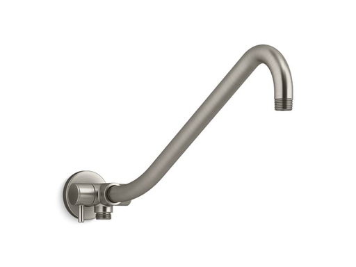 Gooseneck rainhead arm with 2-way diverter, Vibrant Brushed Nickel
