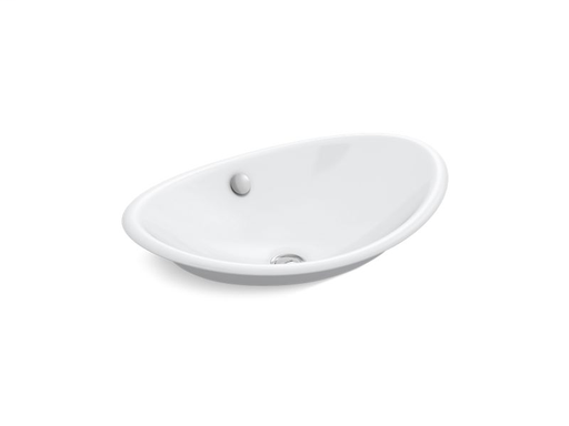 Iron Plains® Wading Pool® oval bathroom sink with White painted underside, White