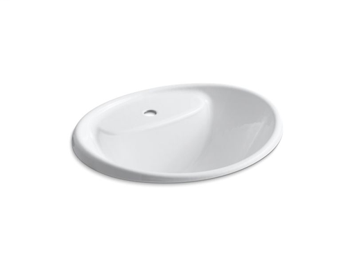 Tides® drop-in sink with single faucet hole, White