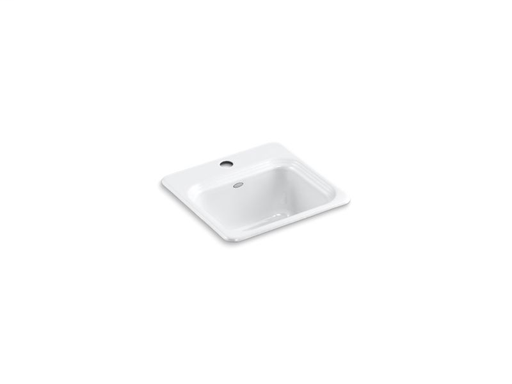 Northland™ 15" x 15" x 7-5/8" top-mount bar sink with single faucet hole, White