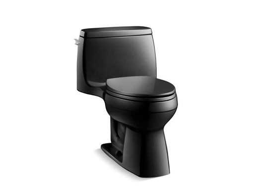 Santa Rosa™ Comfort Height® one-piece compact elongated 1.6 gpf toilet with AquaPiston® flush technology and left-hand trip lever, Black Black
