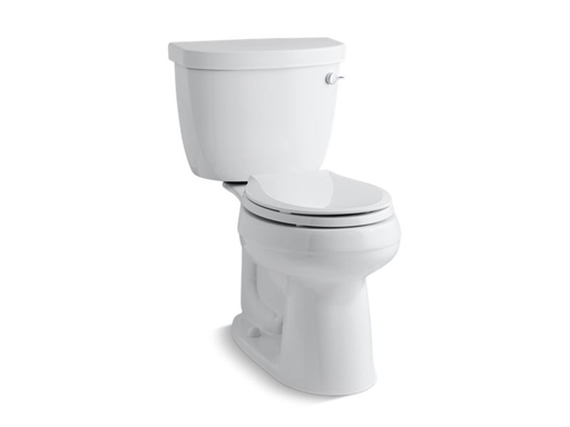 Cimarron® Comfort Height® two-piece round-front 1.28 gpf toilet with AquaPiston® flush technology, right-hand trip lever and Insuliner® tank liner, seat not included, White