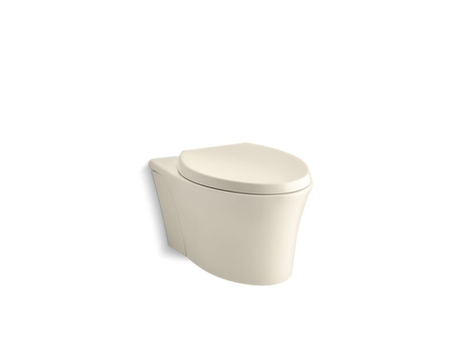 Veil® one-piece elongated dual-flush wall-hung toilet with Reveal® Quiet-Close™ seat, Almond