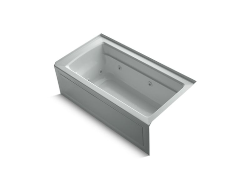 Archer® 60" x 32" alcove whirlpool with integral apron, right-hand drain and heater, Ice™ Grey
