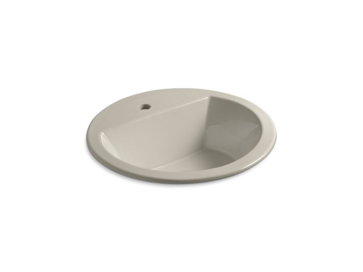 Bryant® round drop-in bathroom sink with single faucet hole, Sandbar