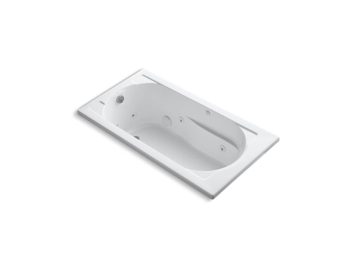 Devonshire® 60" x 32" drop-in whirlpool reversible drain and Bask® heated surface, White