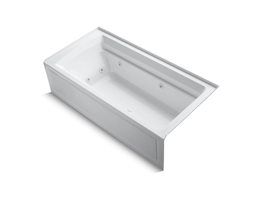 Archer® 72" x 36" alcove whirlpool with integral apron and right-hand drain, White