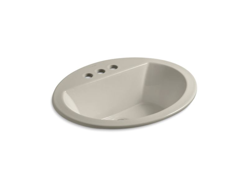 Bryant® oval drop-in bathroom sink with 4" centerset faucet holes, Sandbar