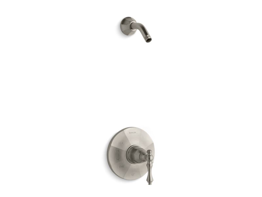 Kelston® Rite-Temp® shower valve trim with lever handle, less showerhead, Vibrant Brushed Nickel
