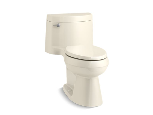 Cimarron® Comfort Height® one-piece elongated 1.28 gpf toilet with AquaPiston® flush technology, left-hand trip lever and concealed trapway, Almond