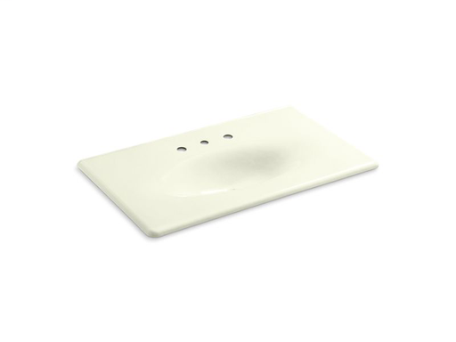 Iron/Impressions® 37" vanity-top bathroom sink with 8" widespread faucet holes, Cane Sugar