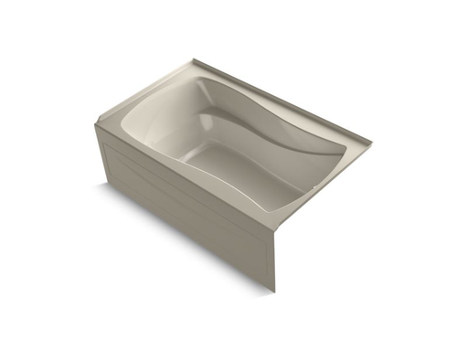Mariposa® 60" x 36" alcove BubbleMassage™ Air Bath with integral apron and right-hand drain, Sandbar
