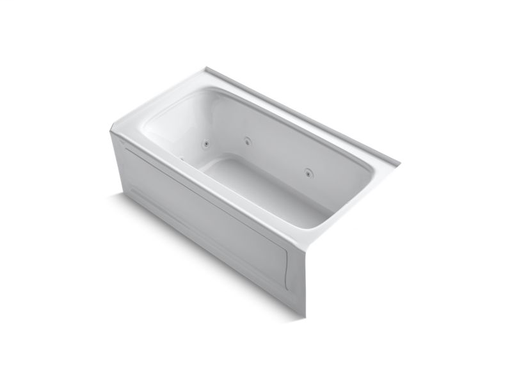 Bancroft® 60" x 32" alcove whirlpool with integral apron, integral flange and right-hand drain, White