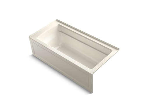 Archer® BubbleMassage™ Air Bath 66" x 32" bath with integral apron and right-hand drain, Biscuit