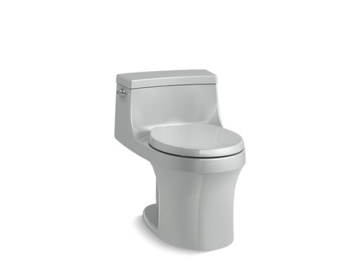 San Souci® one-piece round-front 1.28 gpf toilet with AquaPiston® flushing technology, Ice™ Grey