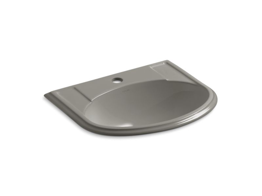 Devonshire® drop-in bathroom sink with single faucet hole, Cashmere
