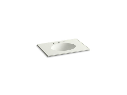 Ceramic/Impressions® 31" oval vanity-top bathroom sink with 8" widespread faucet holes, Dune Impressions