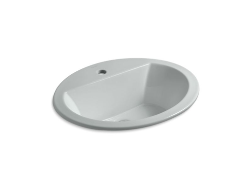 Bryant® oval drop-in bathroom sink with single faucet hole, Ice™ Grey