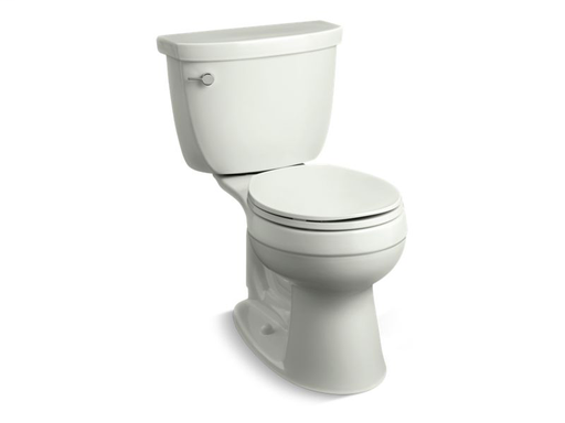 Cimarron® Comfort Height® two-piece round-front 1.28 gpf toilet with AquaPiston® flush technology, left-hand trip lever and Insuliner® tank liner, seat not included, Dune