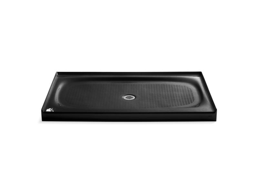 Salient® 60" x 36" single threshold center drain shower base, Black Black