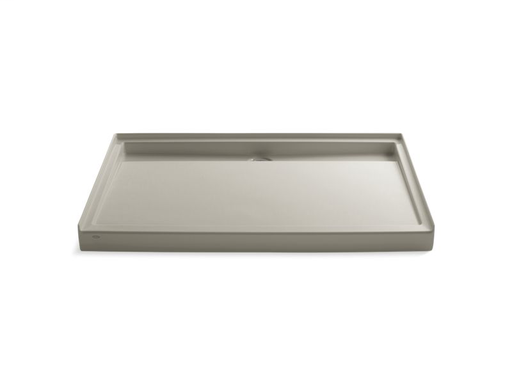 Groove® 60" x 42" single threshold rear center drain shower base, Sandbar