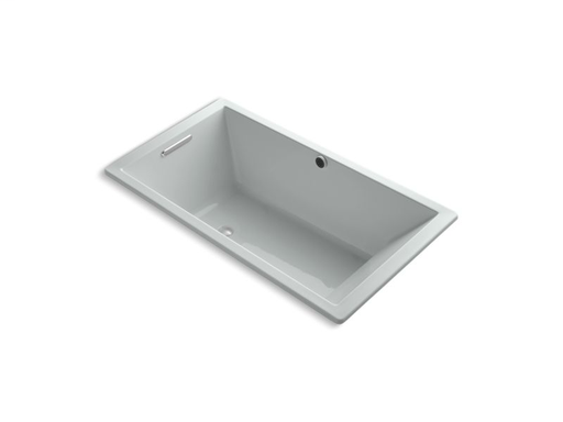 Underscore® Rectangle 66" x 36" drop-in bath with Bask® heated surface and reversible drain, Ice™ Grey