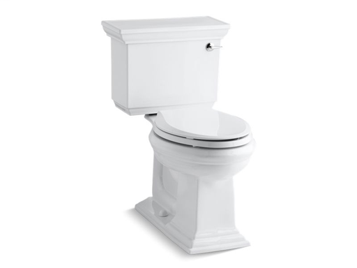 Memoirs® Stately Comfort Height® two-piece elongated 1.28 gpf toilet with AquaPiston® flushing technology and right-hand trip lever, seat not included, White
