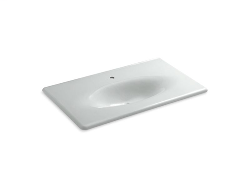 Iron/Impressions® 37" vanity-top bathroom sink with single faucet hole, Ice™ Grey