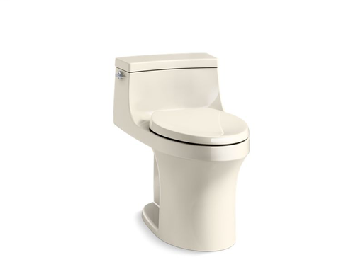 San Souci® Comfort Height® one-piece compact elongated 1.28 gpf toilet with AquaPiston® flushing technology, left-hand trip lever and concealed trapway, Almond