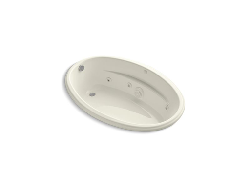6040 60" x 40" drop-in whirlpool with custom pump location and heater, Biscuit