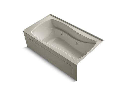 Mariposa® 66" x 36" alcove whirlpool with Bask® heated surface, integral apron, integral flange and right-hand drain, Sandbar