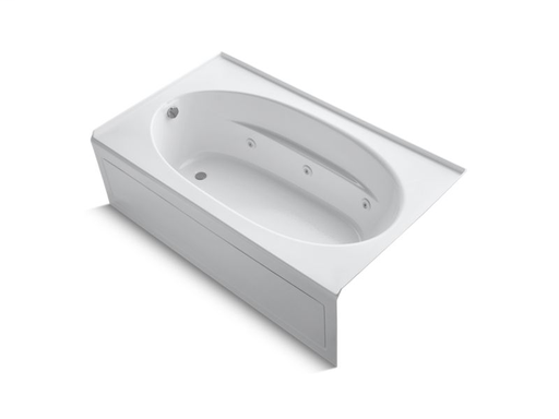 Windward® 72" x 42" alcove whirlpool with integral apron, left-hand drain and heater, White