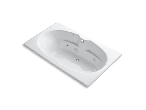 7242 72" x 42" drop-in whirlpool with heater, White