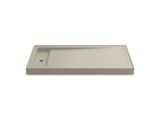 Bellwether® 60" x 32" single-threshold shower base with left center drain, Sandbar