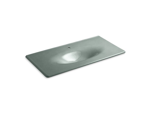 Iron/Impressions® 43" vanity-top bathroom sink with single faucet hole, Basalt