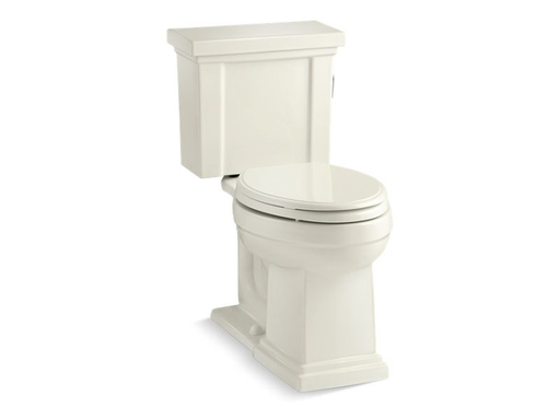 Tresham® Comfort Height® two-piece elongated 1.28 gpf toilet with right-hand trip lever, seat not included, Biscuit