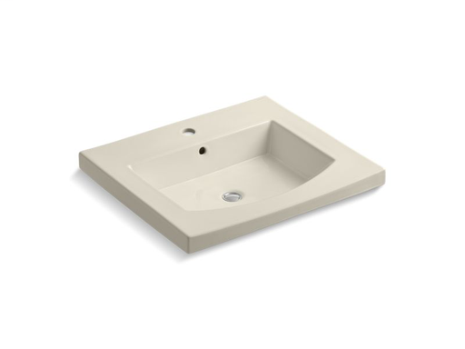 Persuade® Curv vanity-top bathroom sink with single faucet hole, Almond